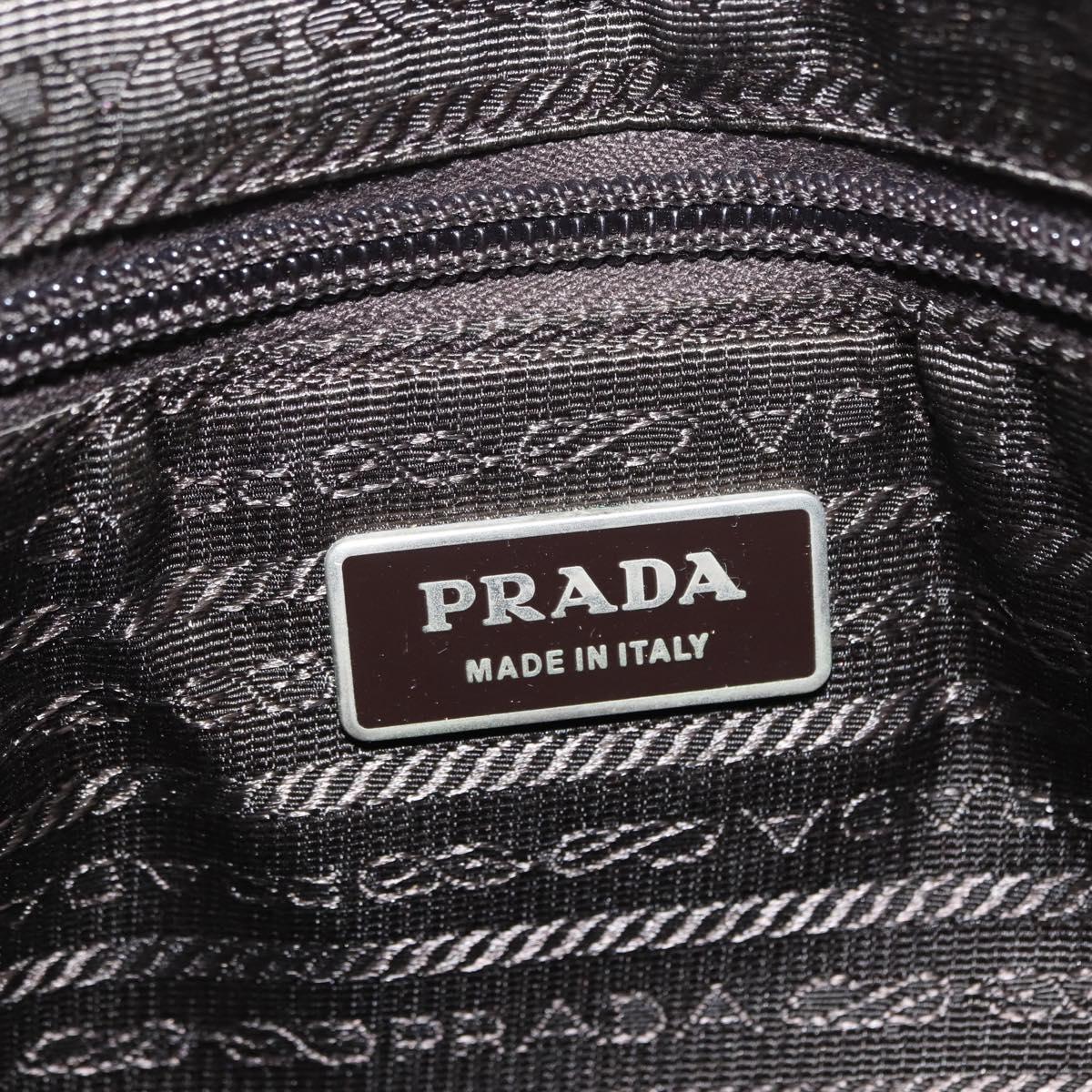 PRADA Shoulder Bag Nylon Green Silver Auth 147192