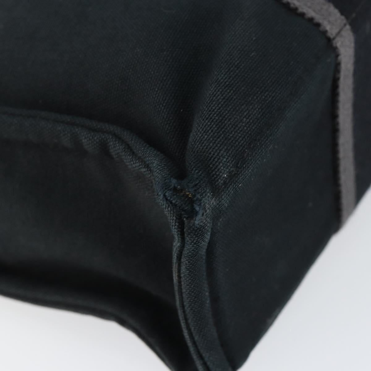 HERMES Fourre Tout PM Hand Bag Canvas Black Silver Auth 147194