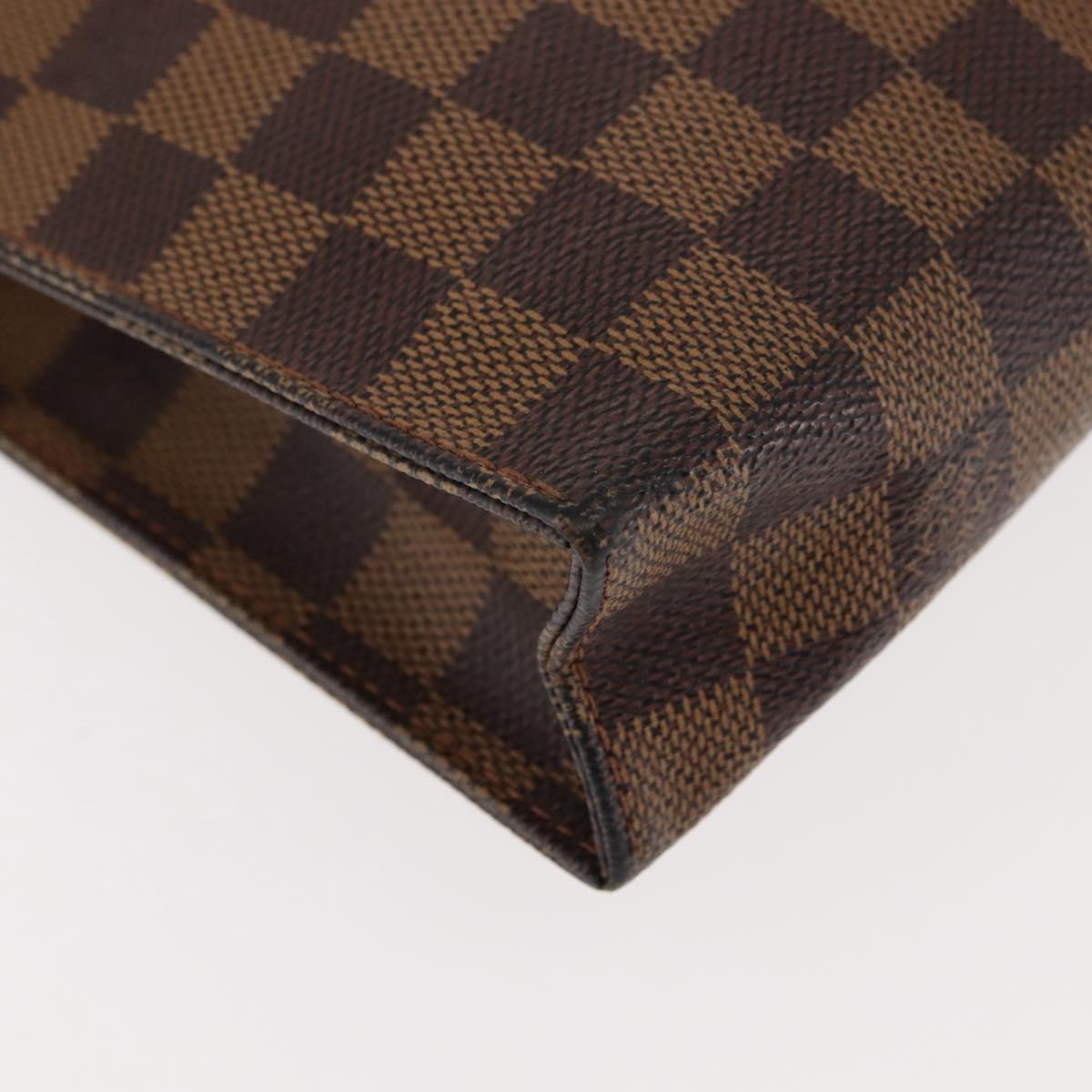 LOUIS VUITTON Damier Ebene Poche Toilette 26 Pouch N47543 LV Auth 147199