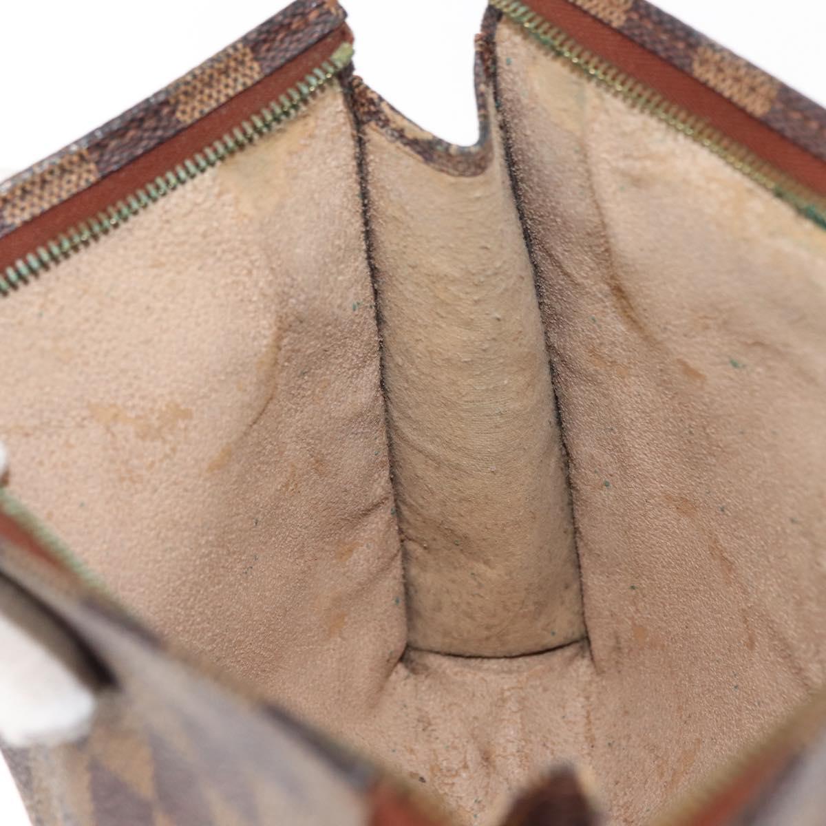 LOUIS VUITTON Damier Ebene Poche Toilette 26 Pouch N47543 LV Auth 147199