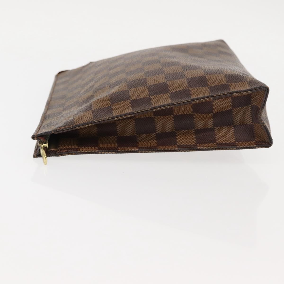 LOUIS VUITTON Damier Ebene Poche Toilette 26 Pouch N47543 LV Auth 147199