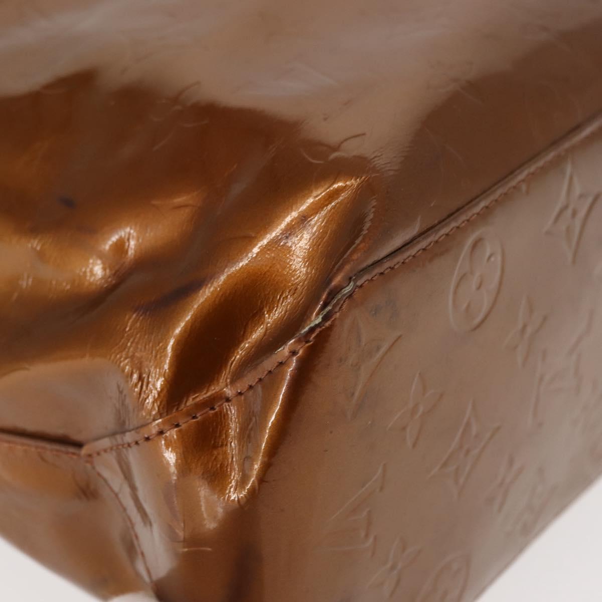 LOUIS VUITTON Monogram Vernis Reade MM Hand Bag Bronze M91143 LV Auth 147200