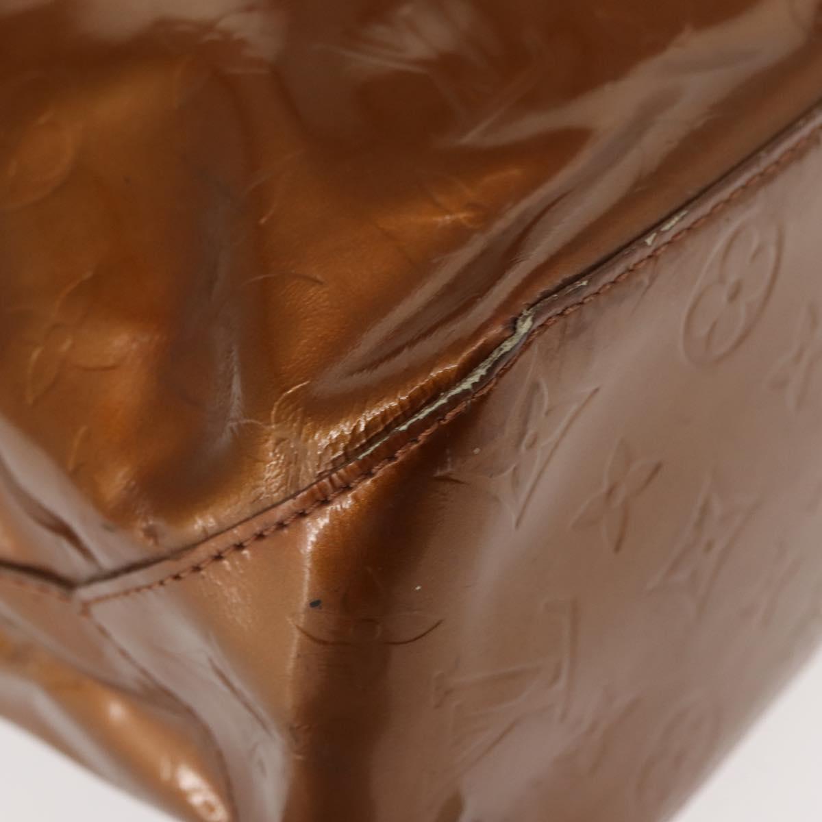 LOUIS VUITTON Monogram Vernis Reade MM Hand Bag Bronze M91143 LV Auth 147200