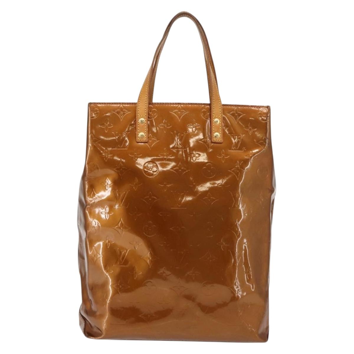LOUIS VUITTON Monogram Vernis Reade MM Hand Bag Bronze M91143 LV Auth 147200