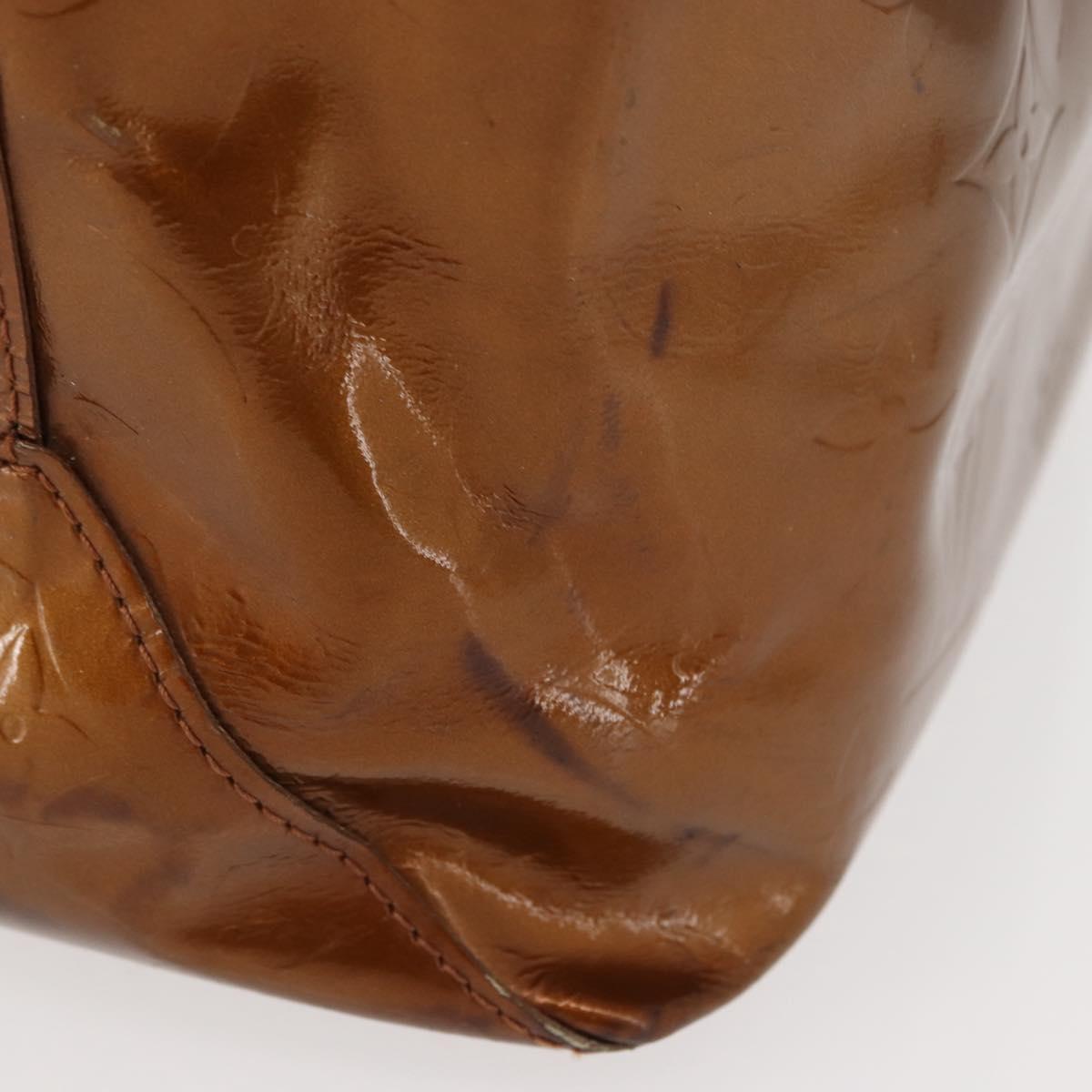 LOUIS VUITTON Monogram Vernis Reade MM Hand Bag Bronze M91143 LV Auth 147200