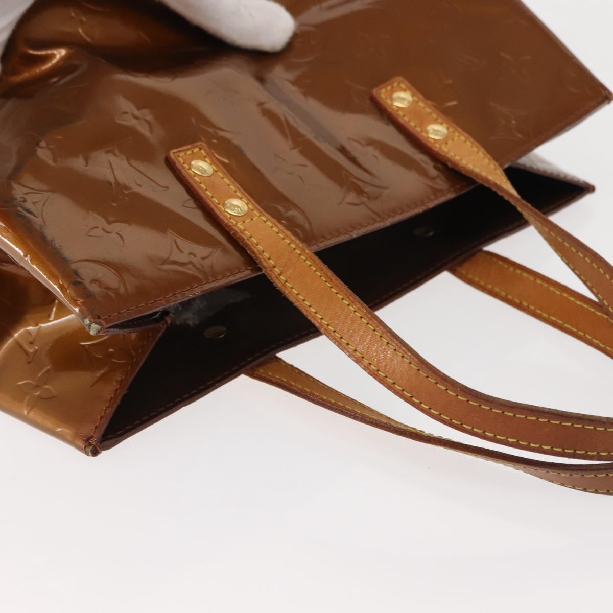 LOUIS VUITTON Monogram Vernis Reade MM Hand Bag Bronze M91143 LV Auth 147200