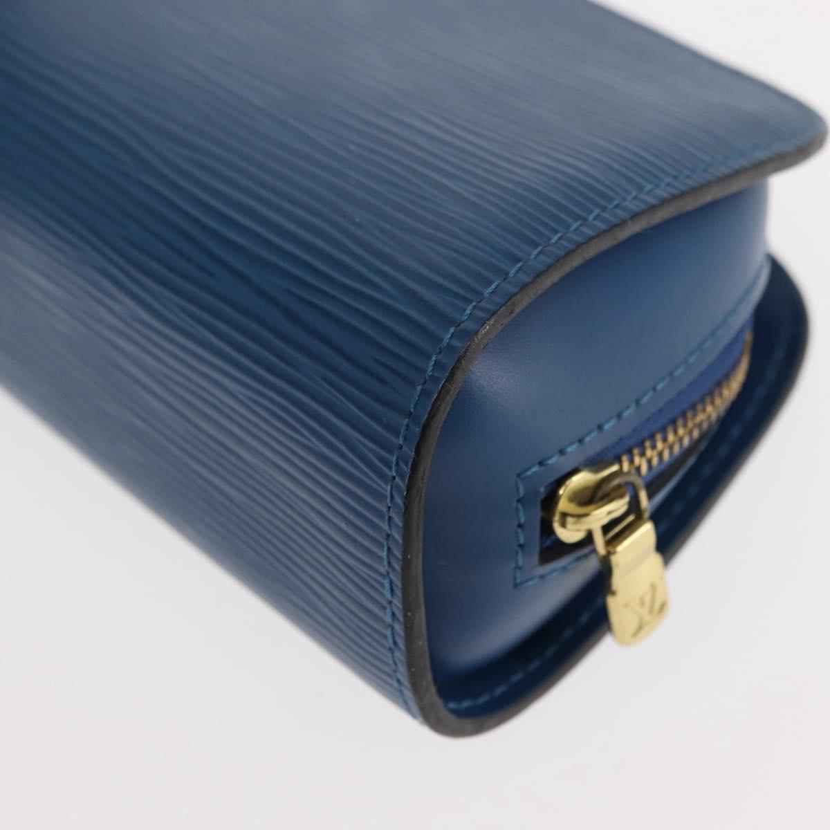 LOUIS VUITTON Epi Dauphine PM Pouch Blue M48445 LV Auth 147225