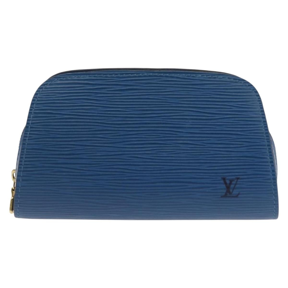LOUIS VUITTON Epi Dauphine PM Pouch Blue M48445 LV Auth 147225