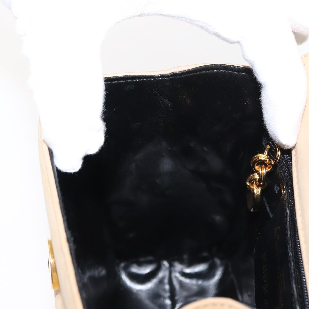 Salvatore Ferragamo Vala Hand Bag Suede 2way Beige Gold Auth 147228