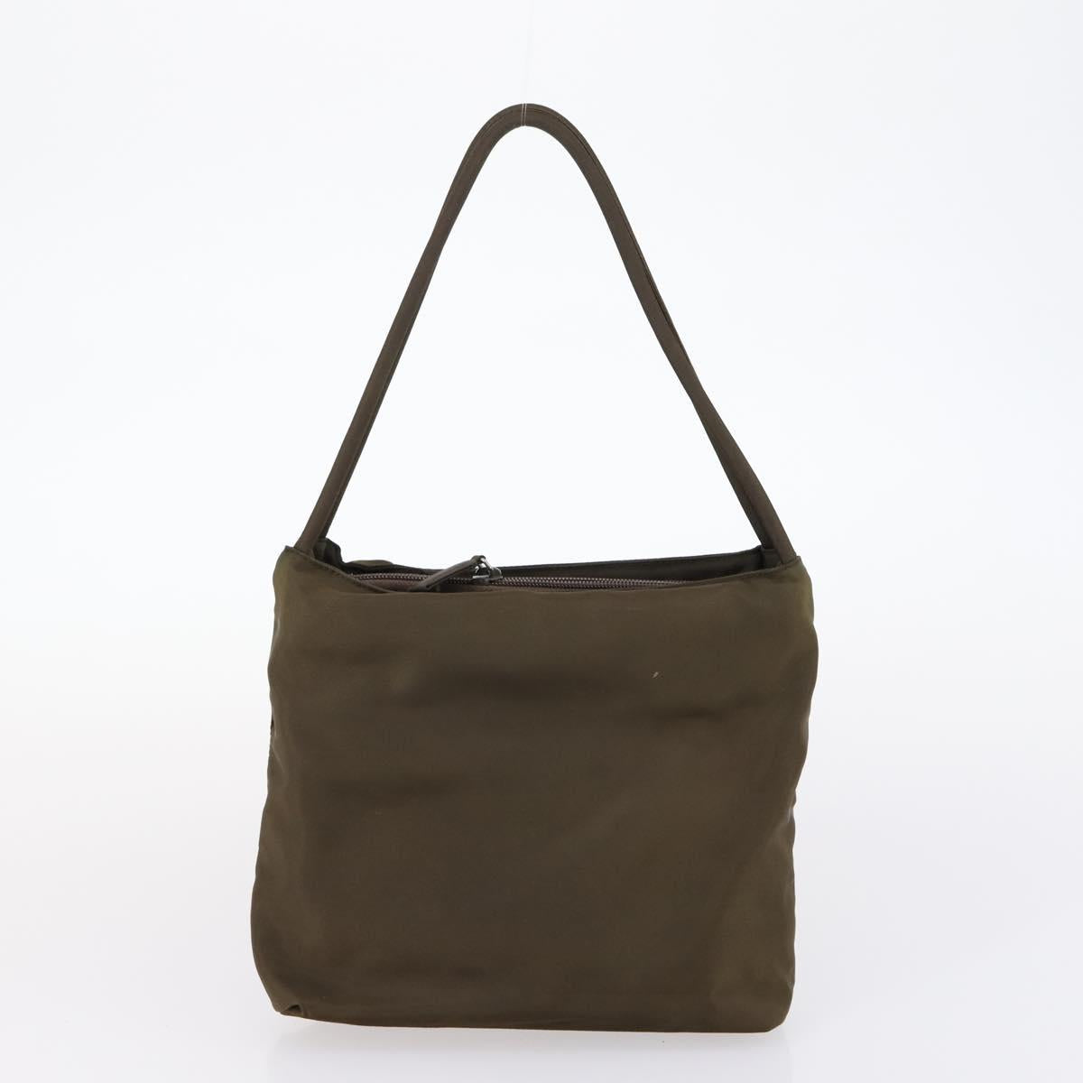 PRADA Hand Bag Nylon 2Set Gray Brown Auth 147229