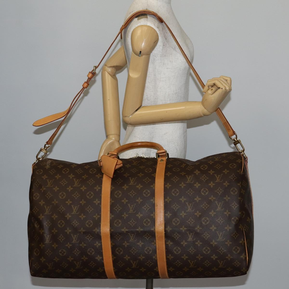 LOUIS VUITTON Monogram Keepall Bandouliere 60 Boston Bag M41412 LV Auth 147250