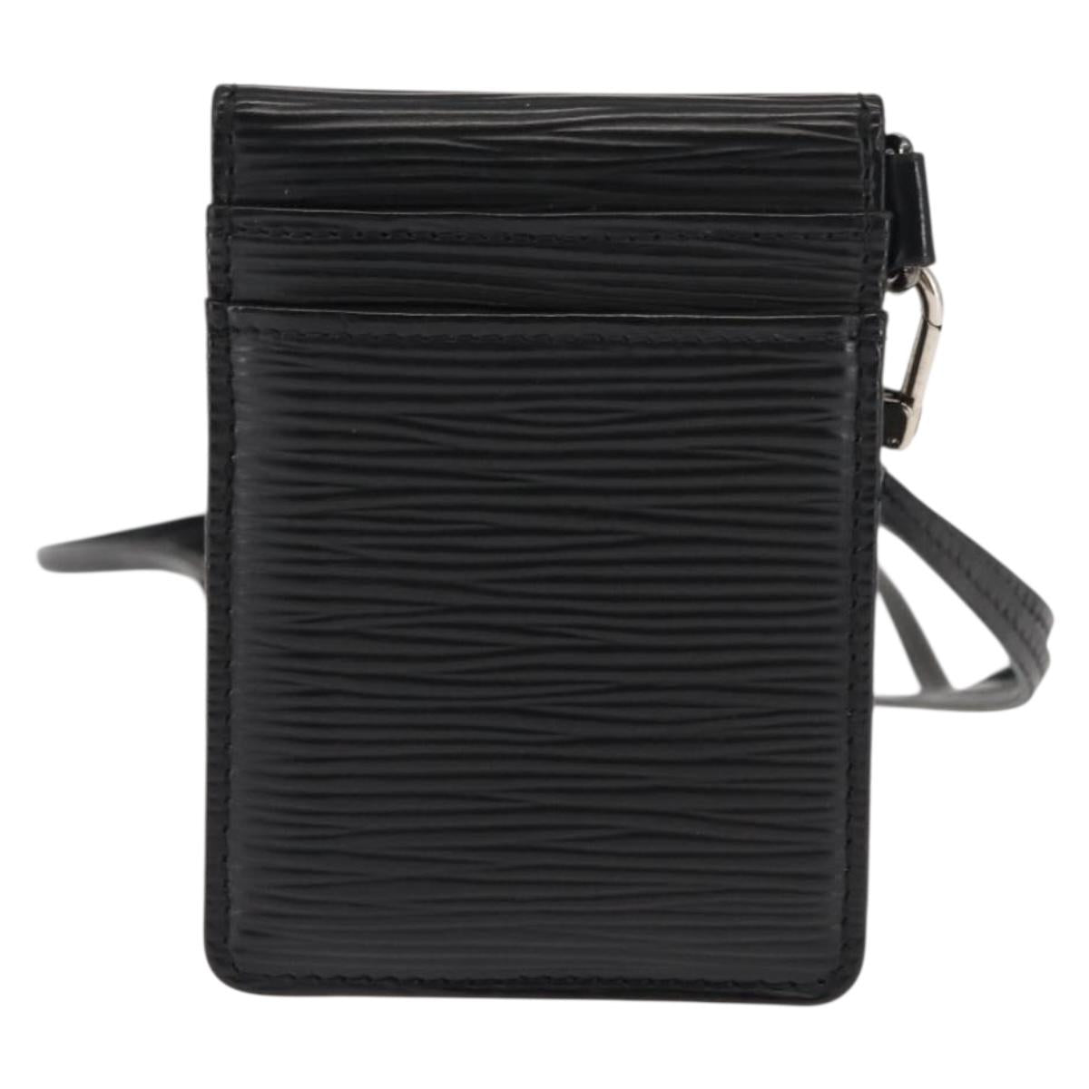 LOUIS VUITTON Epi Porte CartesID Bandouliere Card Case Black M60082 Auth 147251