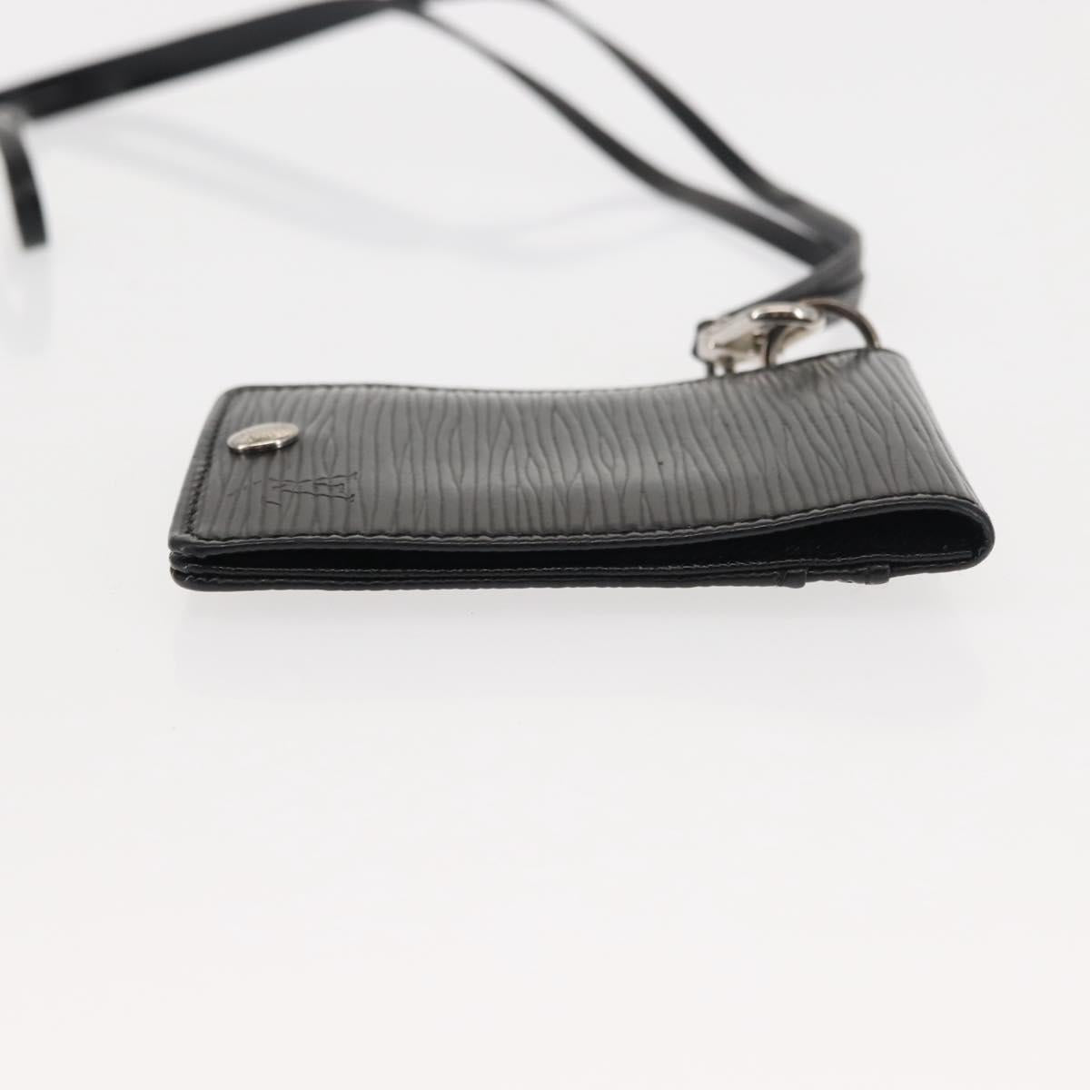 LOUIS VUITTON Epi Porte CartesID Bandouliere Card Case Black M60082 Auth 147251