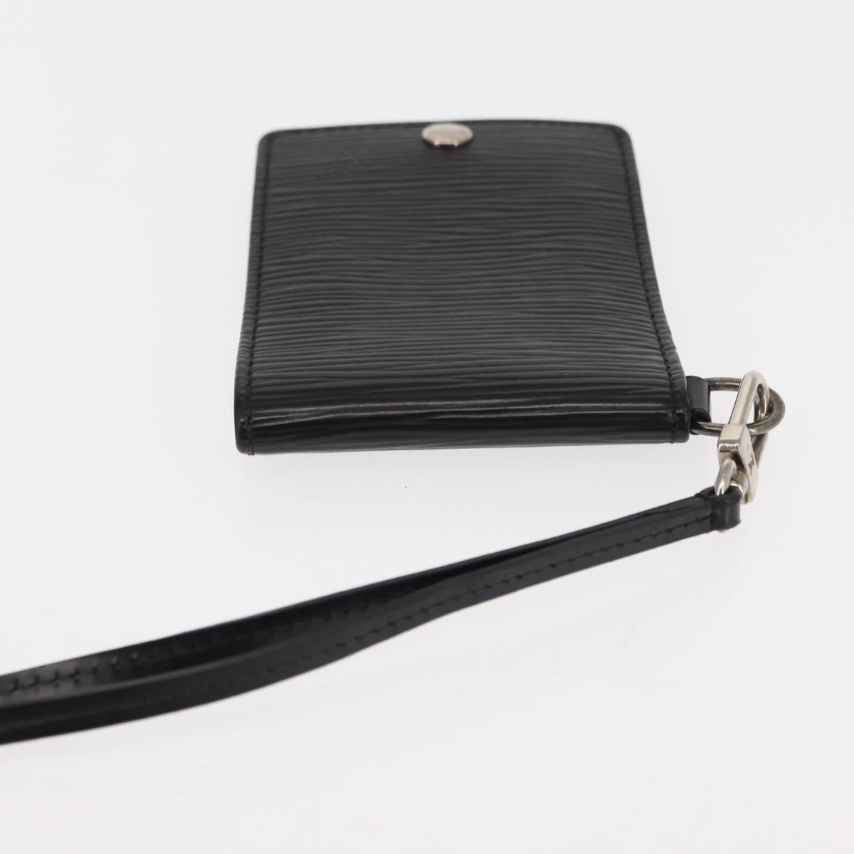 LOUIS VUITTON Epi Porte CartesID Bandouliere Card Case Black M60082 Auth 147251