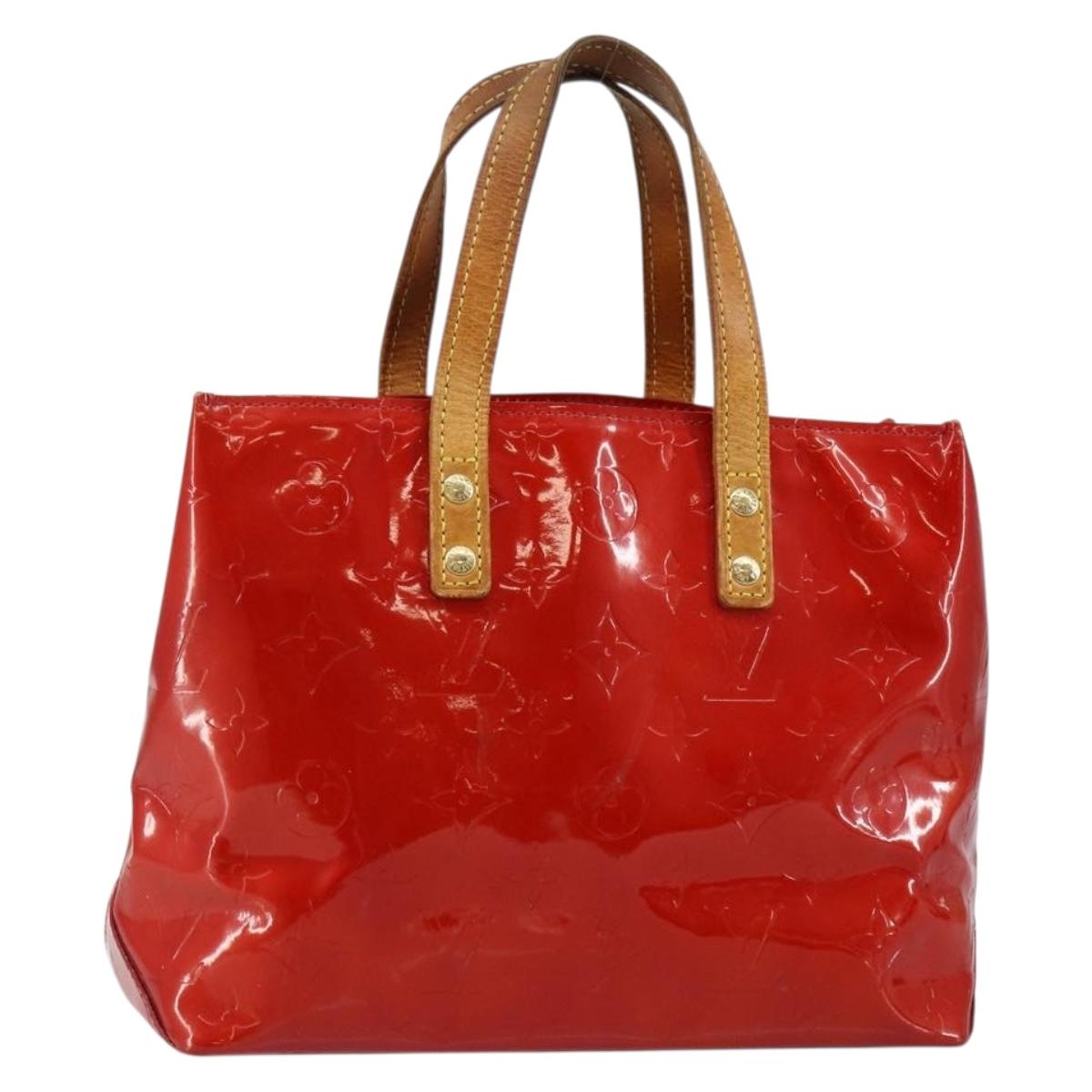 LOUIS VUITTON Monogram Vernis Reade PM Hand Bag Red Rouge M91088 LV Auth 147255