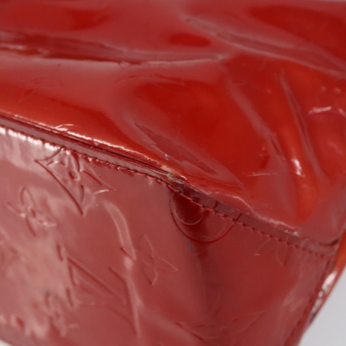 LOUIS VUITTON Monogram Vernis Reade PM Hand Bag Red Rouge M91088 LV Auth 147255