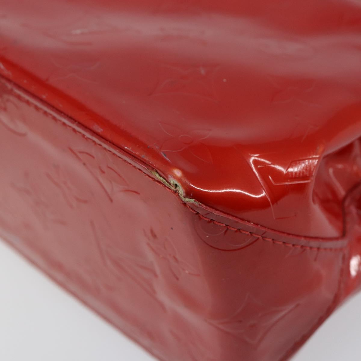 LOUIS VUITTON Monogram Vernis Reade PM Hand Bag Red Rouge M91088 LV Auth 147255