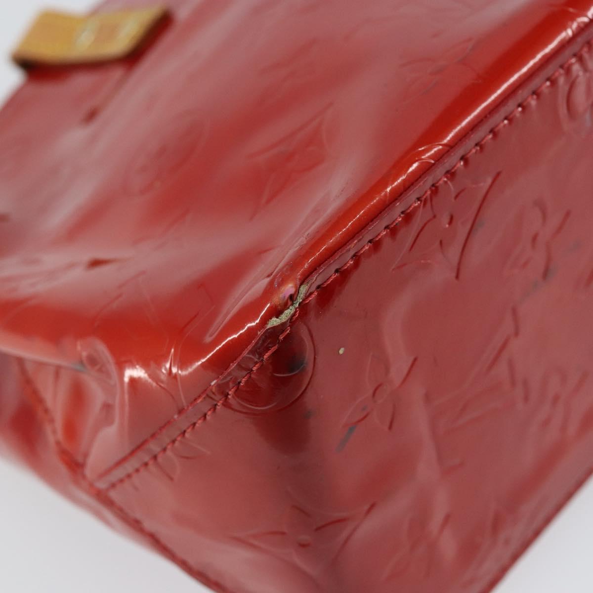 LOUIS VUITTON Monogram Vernis Reade PM Hand Bag Red Rouge M91088 LV Auth 147255
