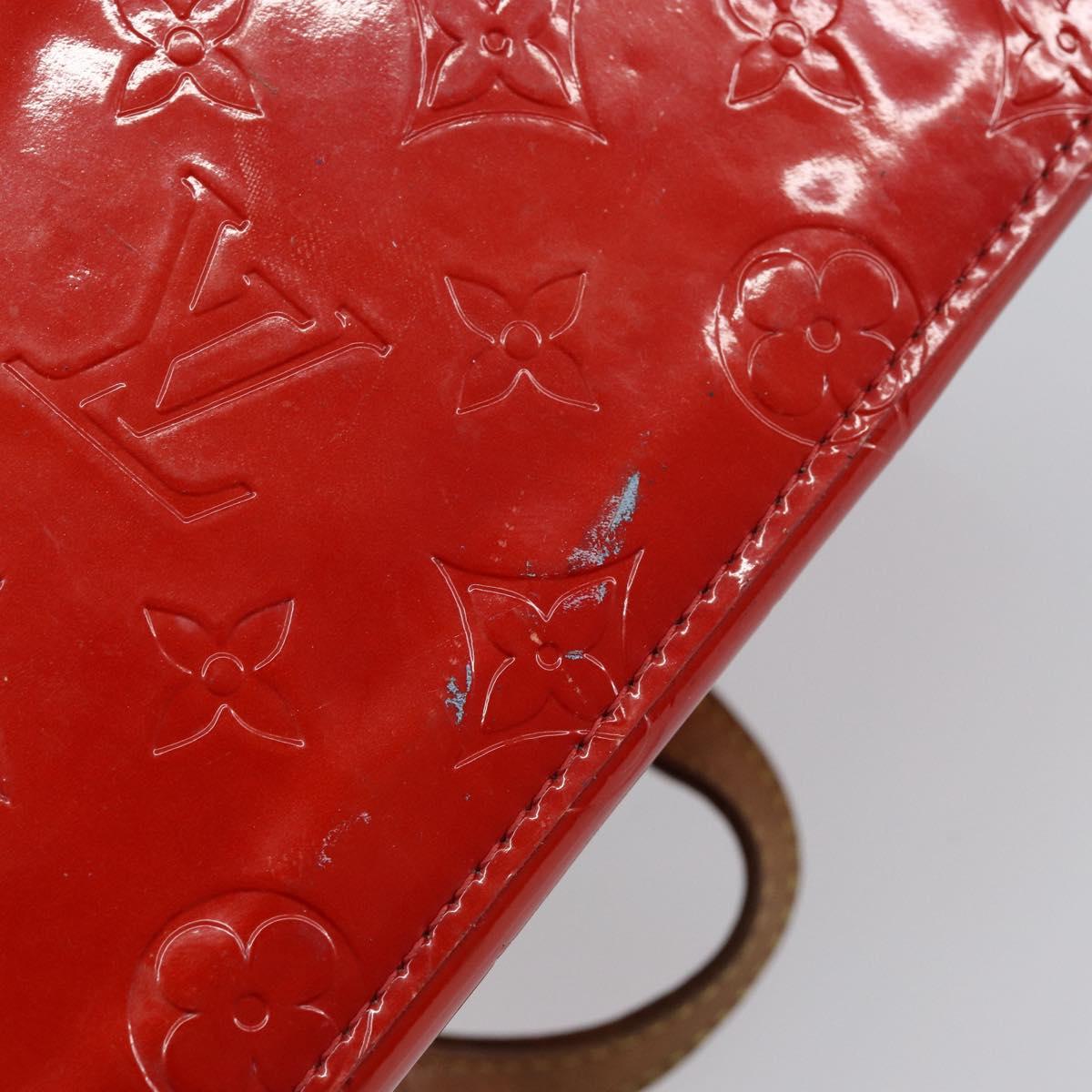 LOUIS VUITTON Monogram Vernis Reade PM Hand Bag Red Rouge M91088 LV Auth 147255