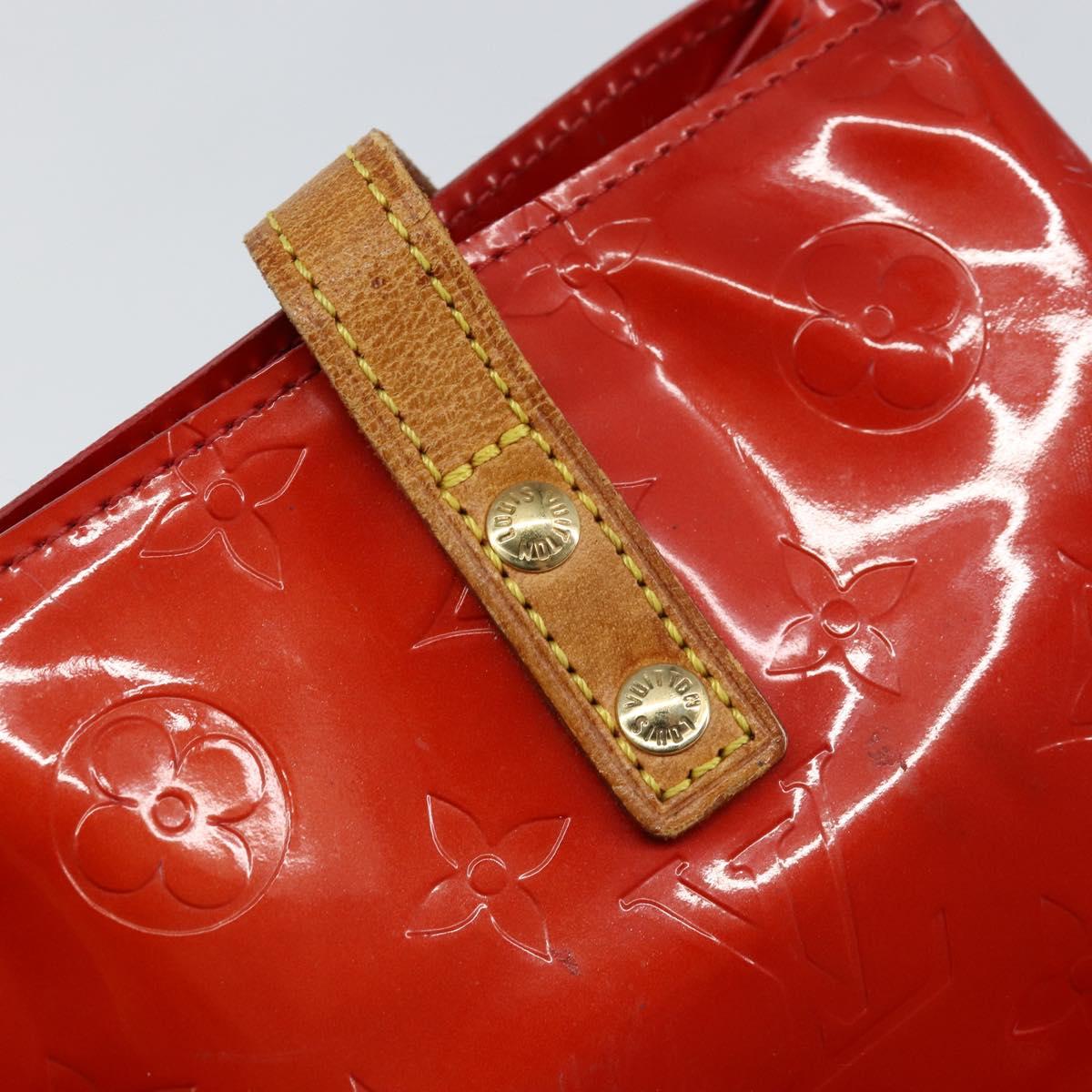 LOUIS VUITTON Monogram Vernis Reade PM Hand Bag Red Rouge M91088 LV Auth 147255