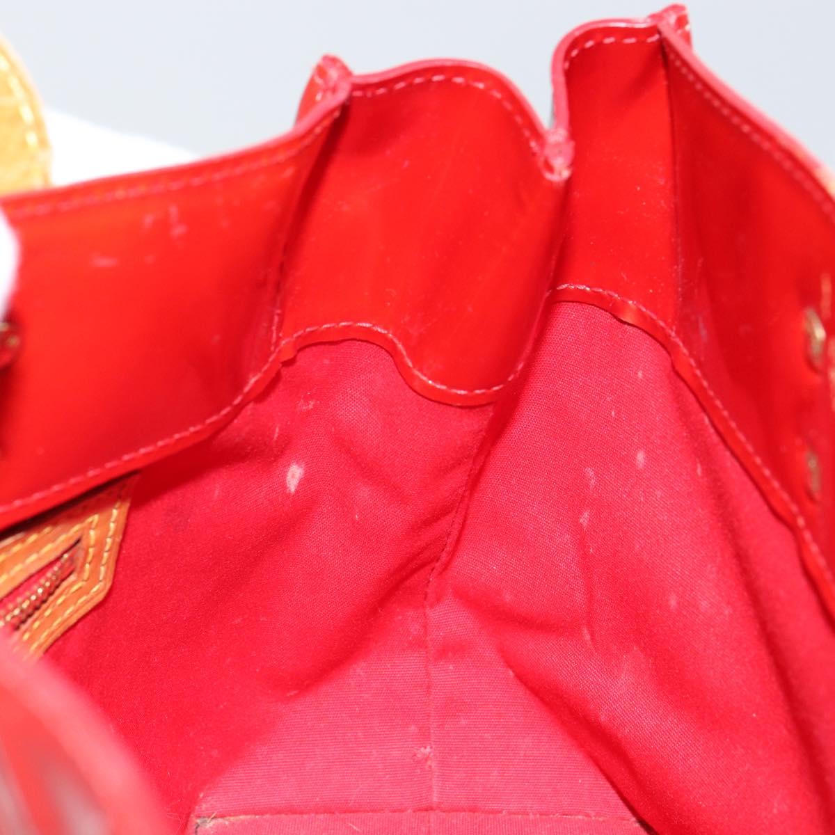 LOUIS VUITTON Monogram Vernis Reade PM Hand Bag Red Rouge M91088 LV Auth 147255