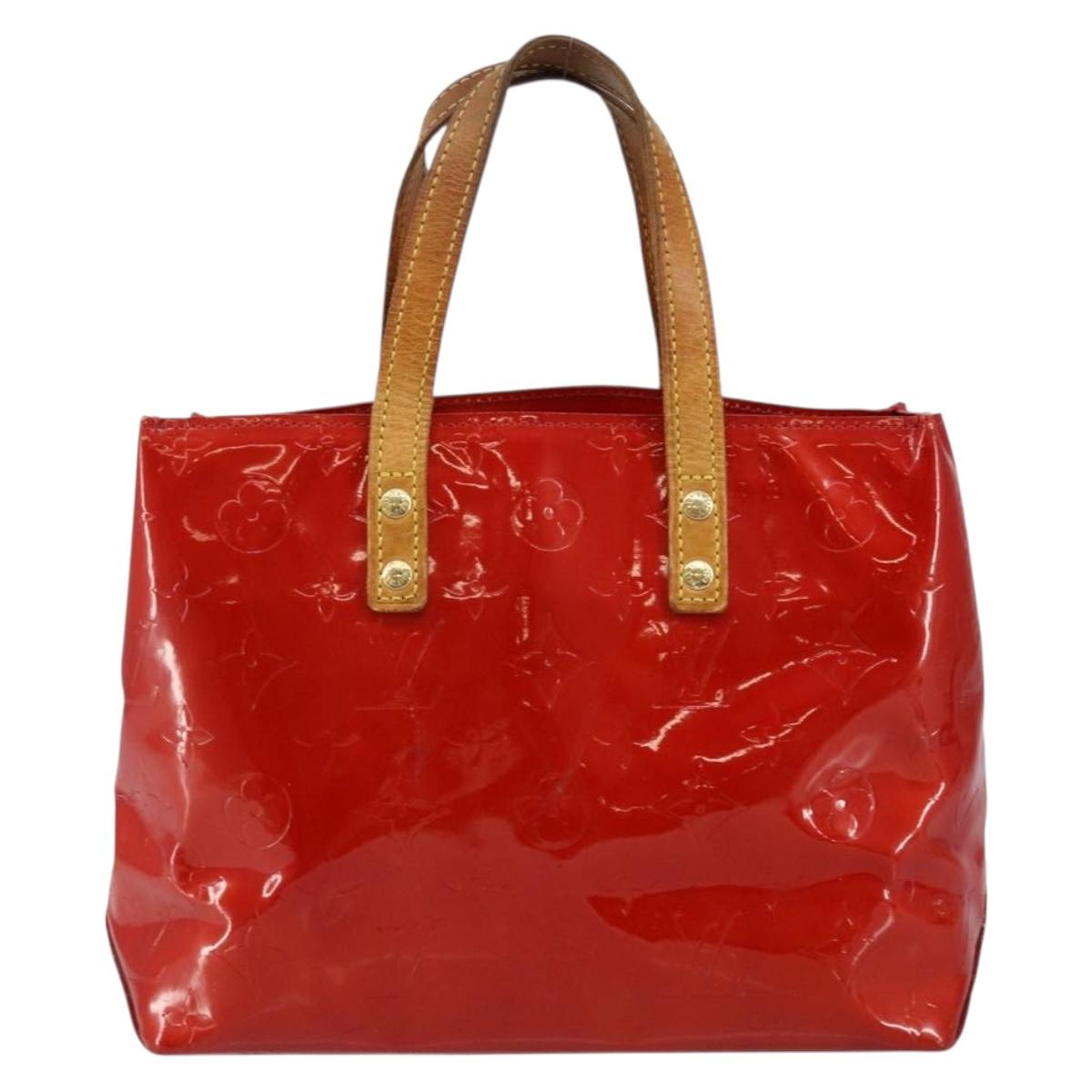 LOUIS VUITTON Monogram Vernis Reade PM Hand Bag Red Rouge M91088 LV Auth 147255