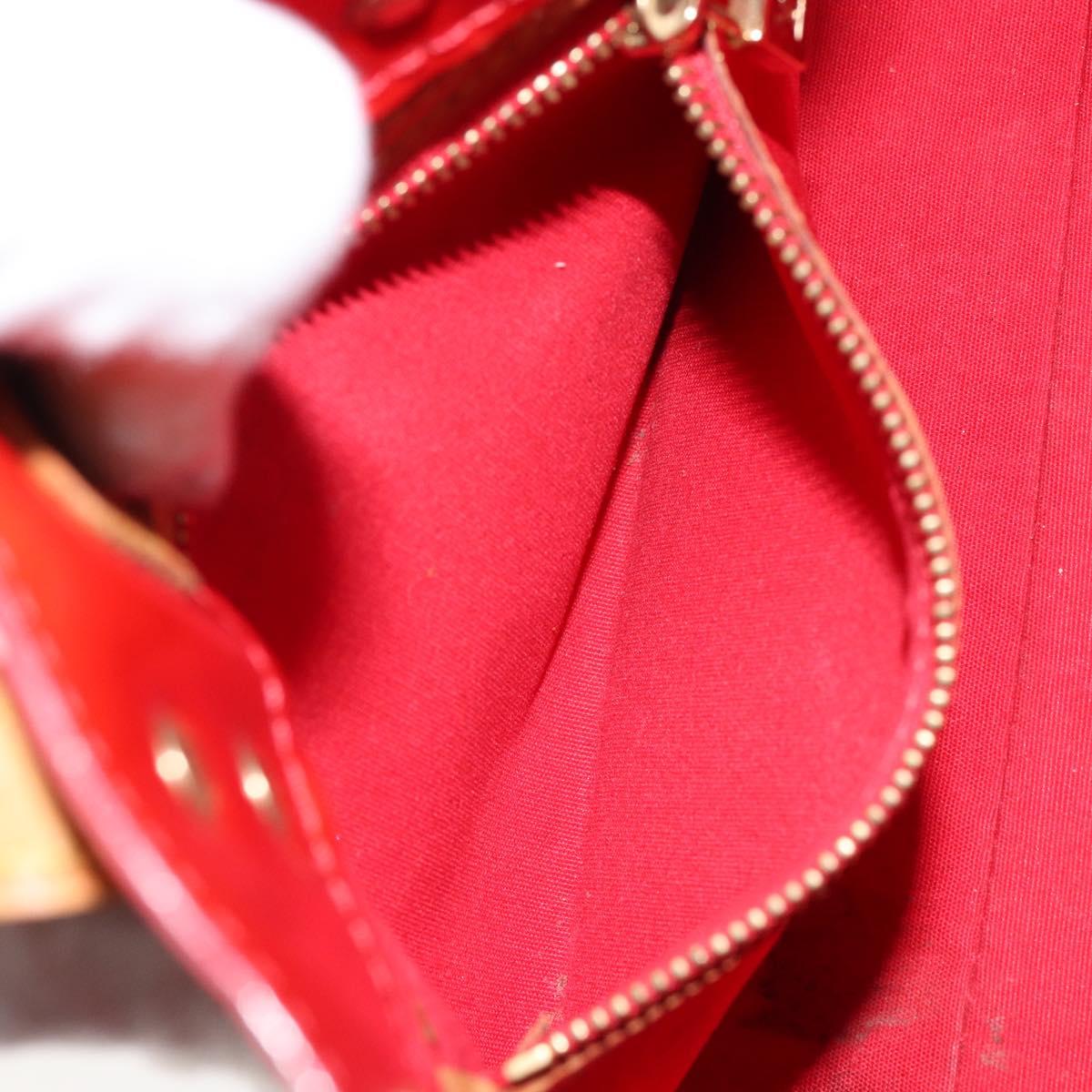 LOUIS VUITTON Monogram Vernis Reade PM Hand Bag Red Rouge M91088 LV Auth 147255