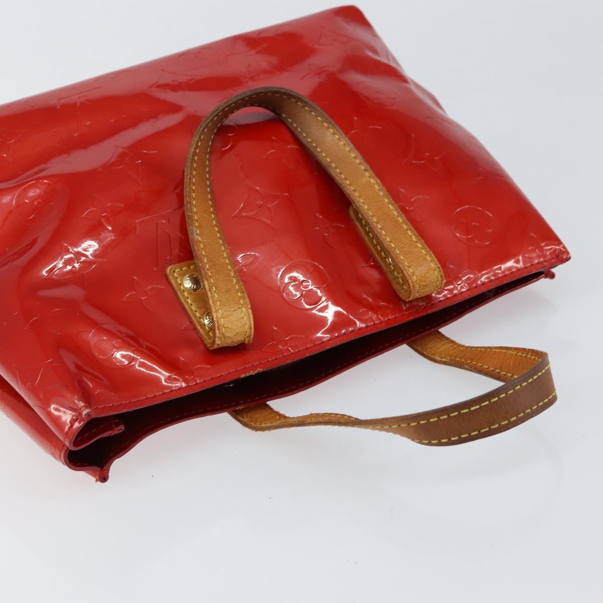 LOUIS VUITTON Monogram Vernis Reade PM Hand Bag Red Rouge M91088 LV Auth 147255