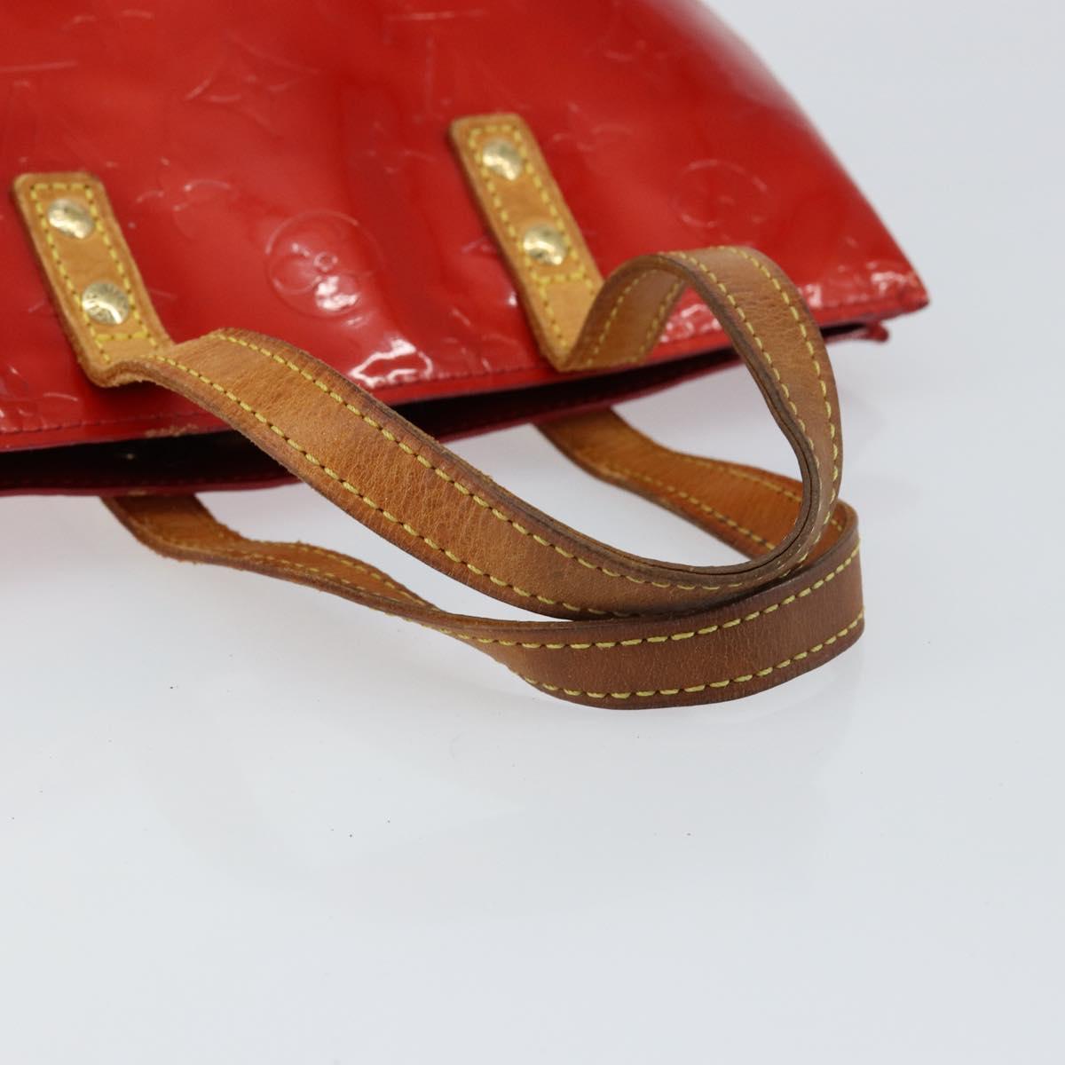 LOUIS VUITTON Monogram Vernis Reade PM Hand Bag Red Rouge M91088 LV Auth 147255