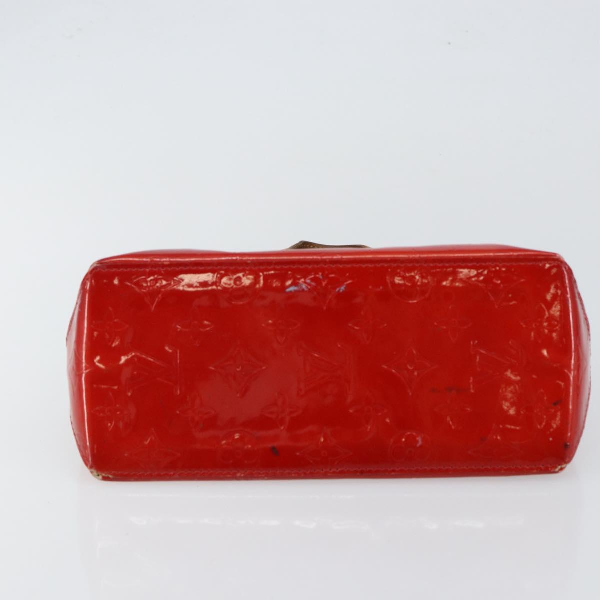 LOUIS VUITTON Monogram Vernis Reade PM Hand Bag Red Rouge M91088 LV Auth 147255