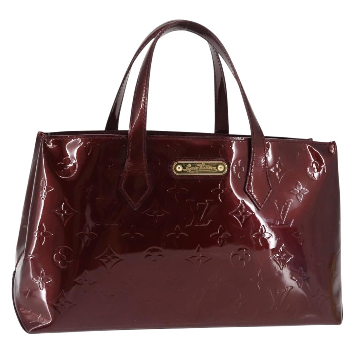 LOUIS VUITTON Monogram Vernis Wilshire PM Bag Rouge Favist M91644 LV Auth 147257