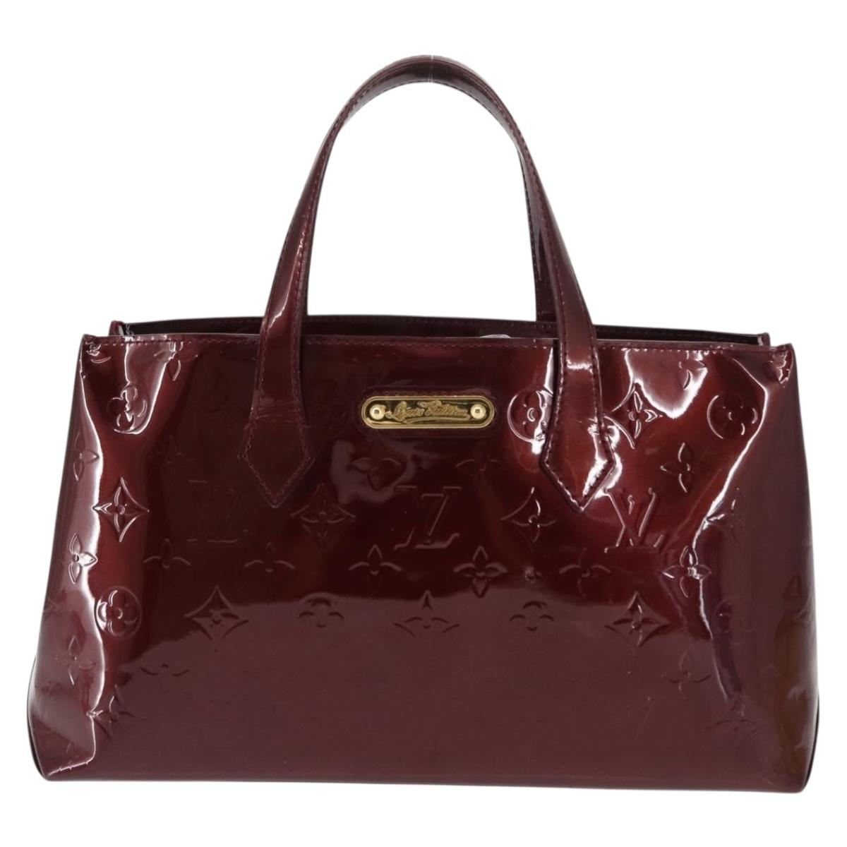 LOUIS VUITTON Monogram Vernis Wilshire PM Bag Rouge Favist M91644 LV Auth 147257