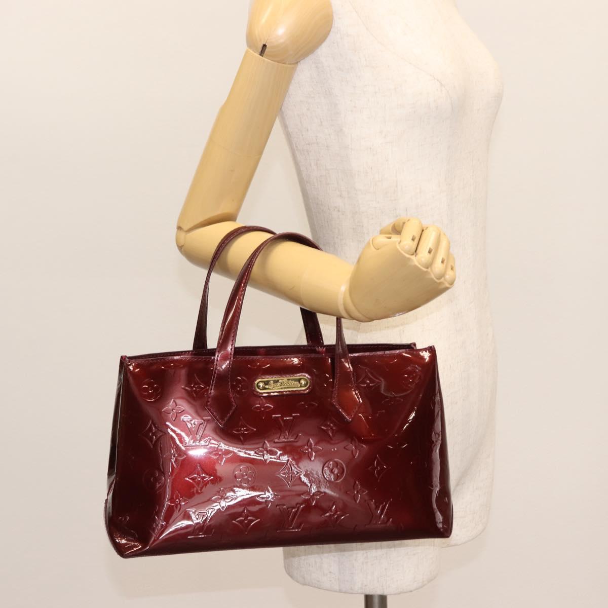 LOUIS VUITTON Monogram Vernis Wilshire PM Bag Rouge Favist M91644 LV Auth 147257