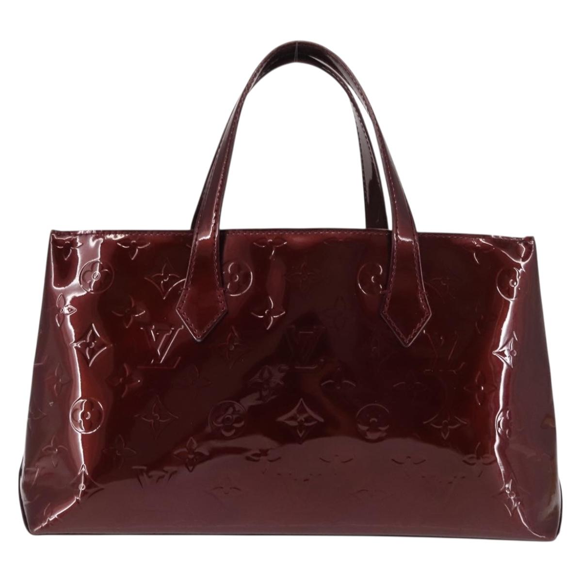 LOUIS VUITTON Monogram Vernis Wilshire PM Bag Rouge Favist M91644 LV Auth 147257