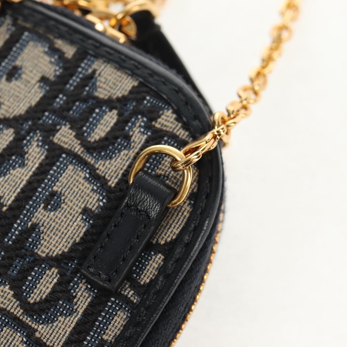 Christian Dior Trotter Canvas Dior 30 Montaigne Chain Pouch Navy Auth 147260A