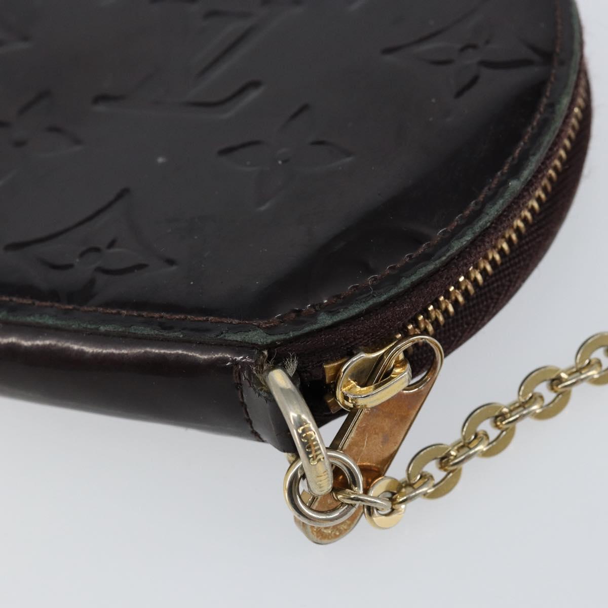 LOUIS VUITTON Vernis Porte Monnaie Ecruil Coin Purse Amarante M91386 Auth 147263