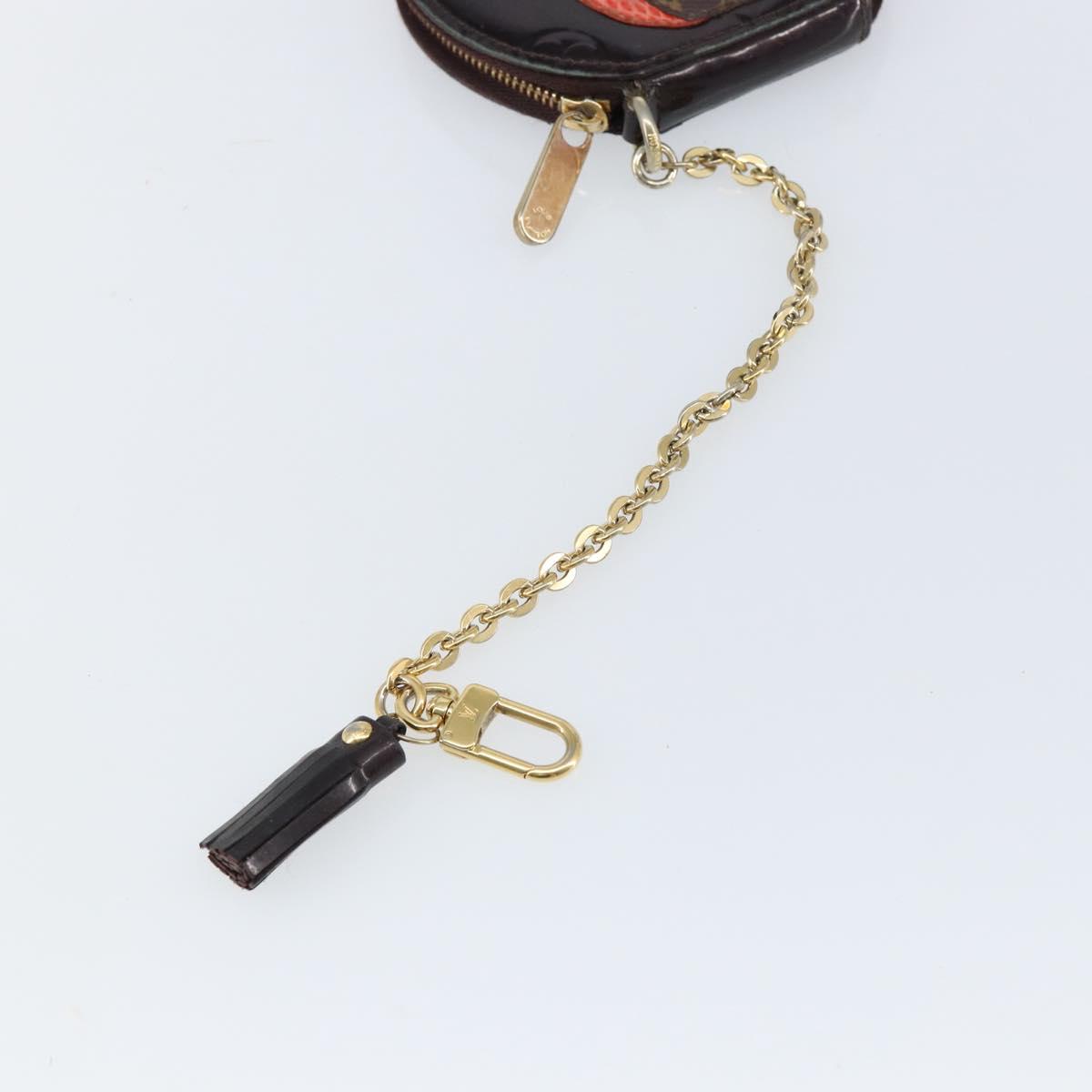 LOUIS VUITTON Vernis Porte Monnaie Ecruil Coin Purse Amarante M91386 Auth 147263