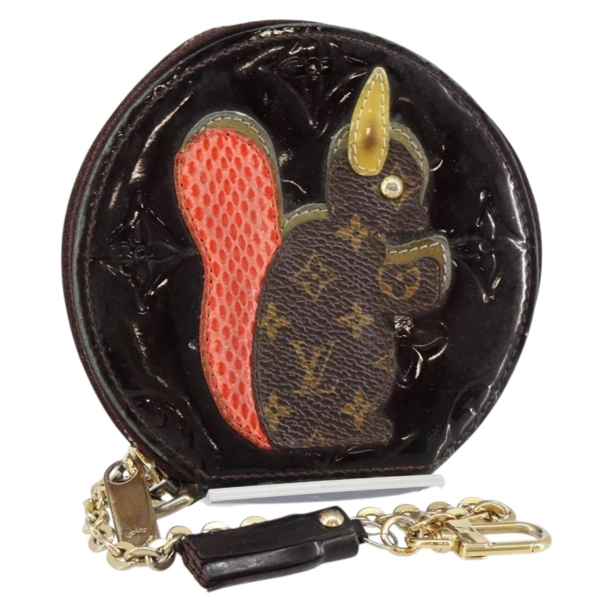 LOUIS VUITTON Vernis Porte Monnaie Ecruil Coin Purse Amarante M91386 Auth 147263