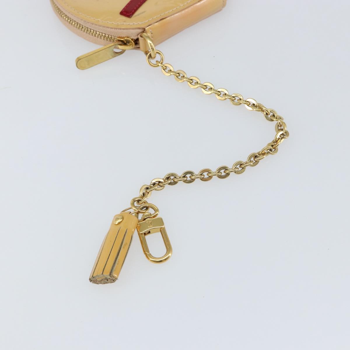 LOUIS VUITTON Vernis Porte Monnaie Oiseaux Rose flow Lantern M91388 Auth 147264