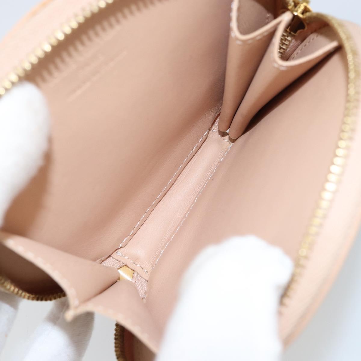 LOUIS VUITTON Vernis Porte Monnaie Oiseaux Rose flow Lantern M91388 Auth 147264