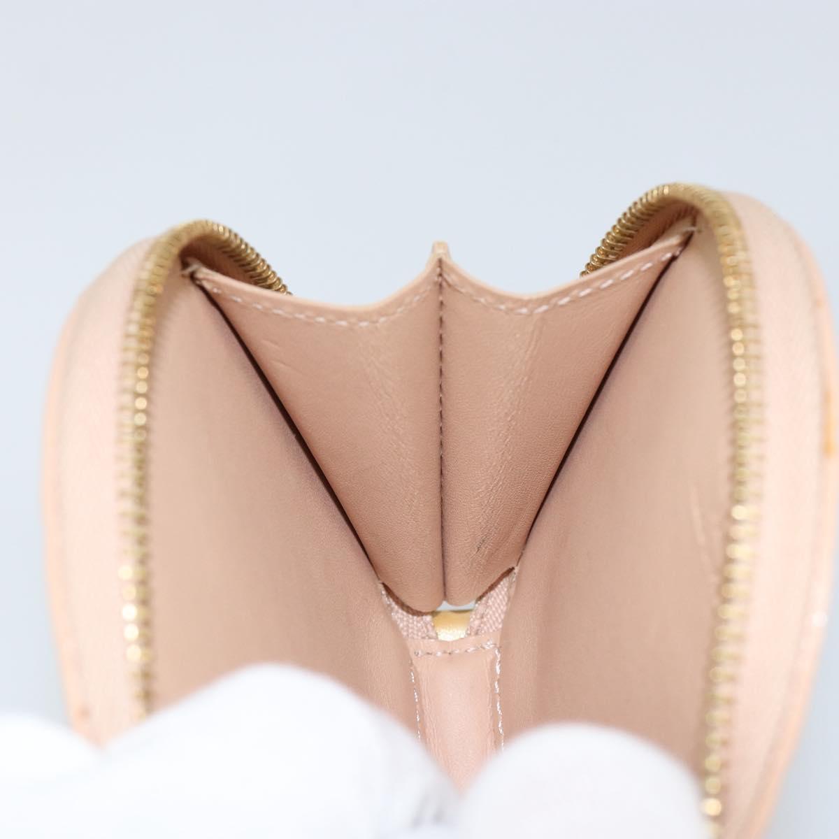 LOUIS VUITTON Vernis Porte Monnaie Oiseaux Rose flow Lantern M91388 Auth 147264