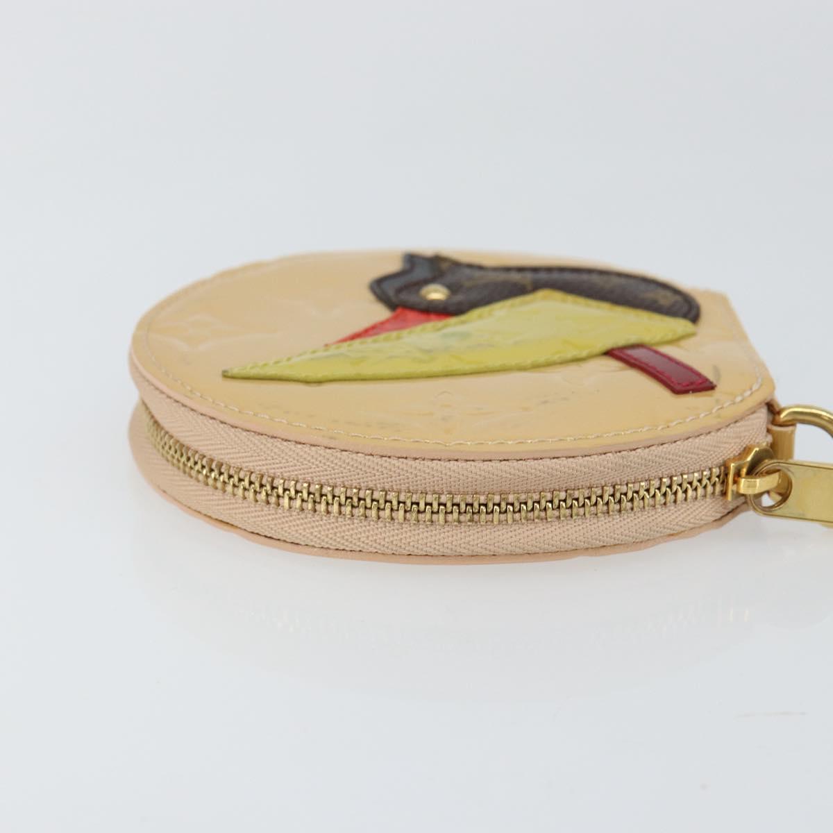 LOUIS VUITTON Vernis Porte Monnaie Oiseaux Rose flow Lantern M91388 Auth 147264