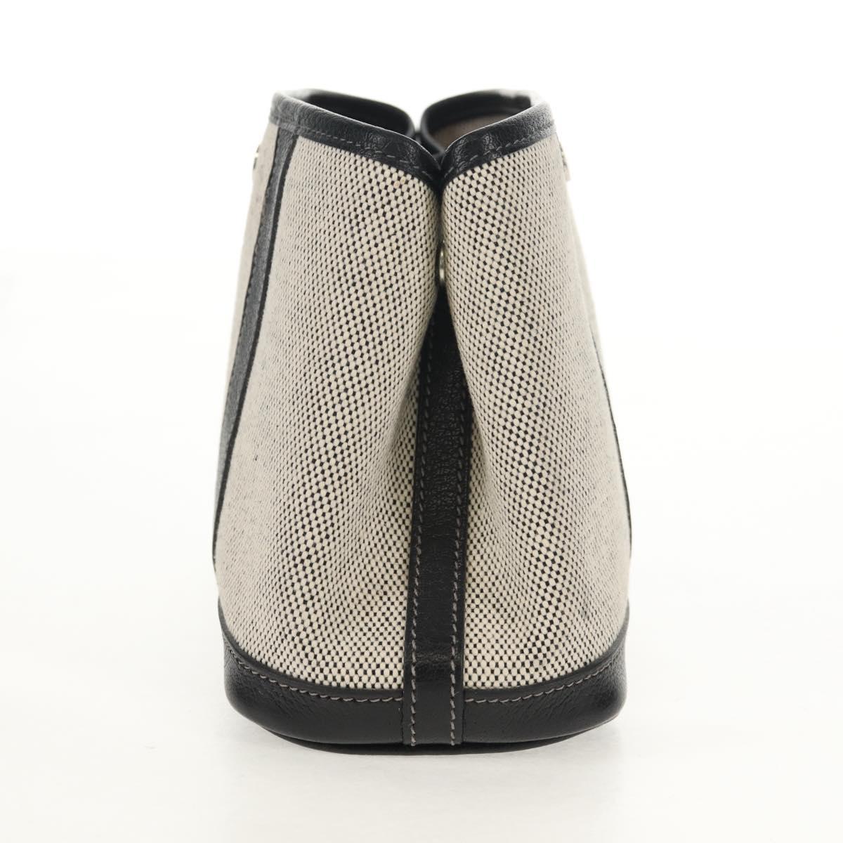 HERMES Garden Party Pouch Canvas Gray Silver Auth 147267SM