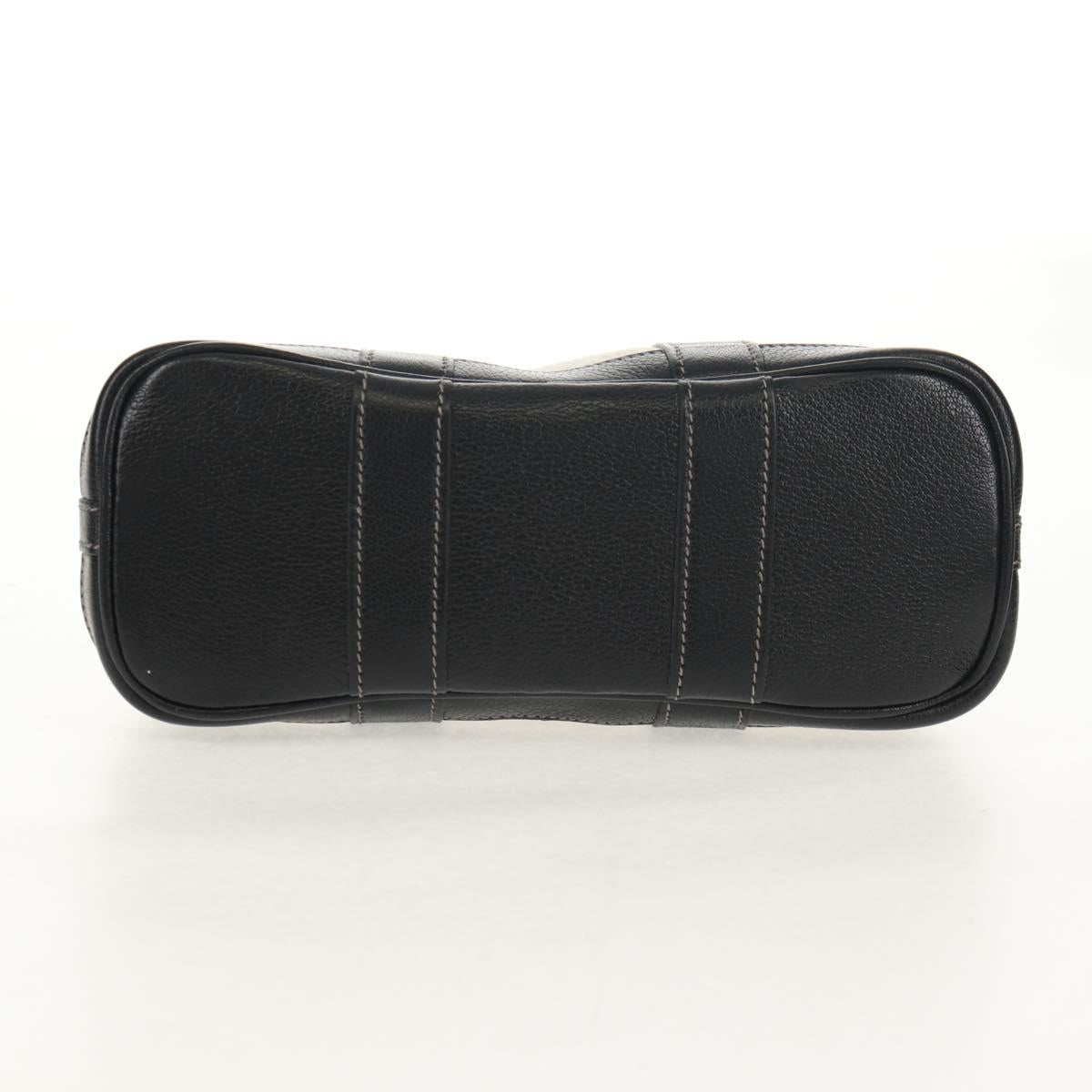 HERMES Garden Party Pouch Canvas Gray Silver Auth 147267SM