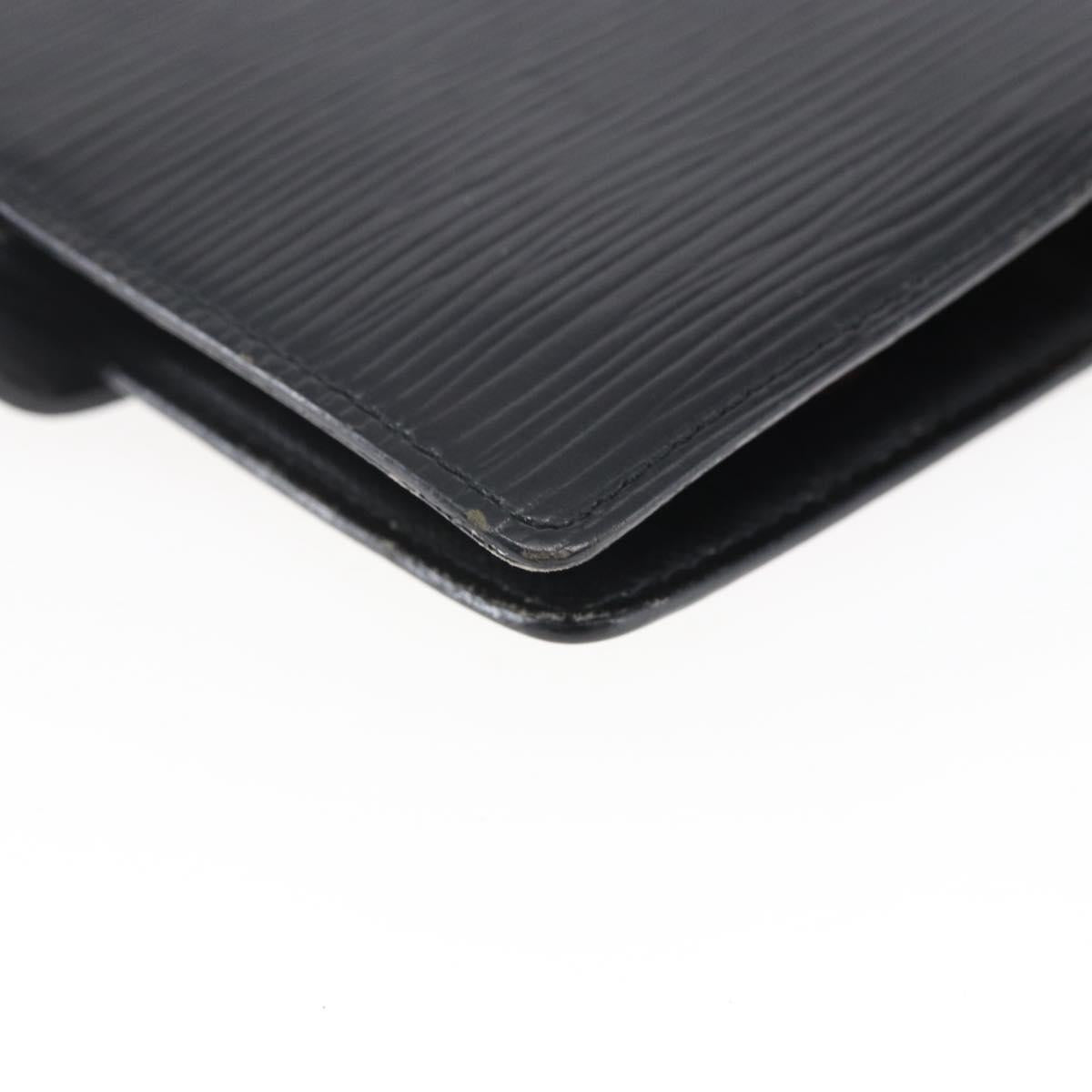 LOUIS VUITTON Epi Agenda PM Day Planner Cover Black R20052 LV Auth 147269