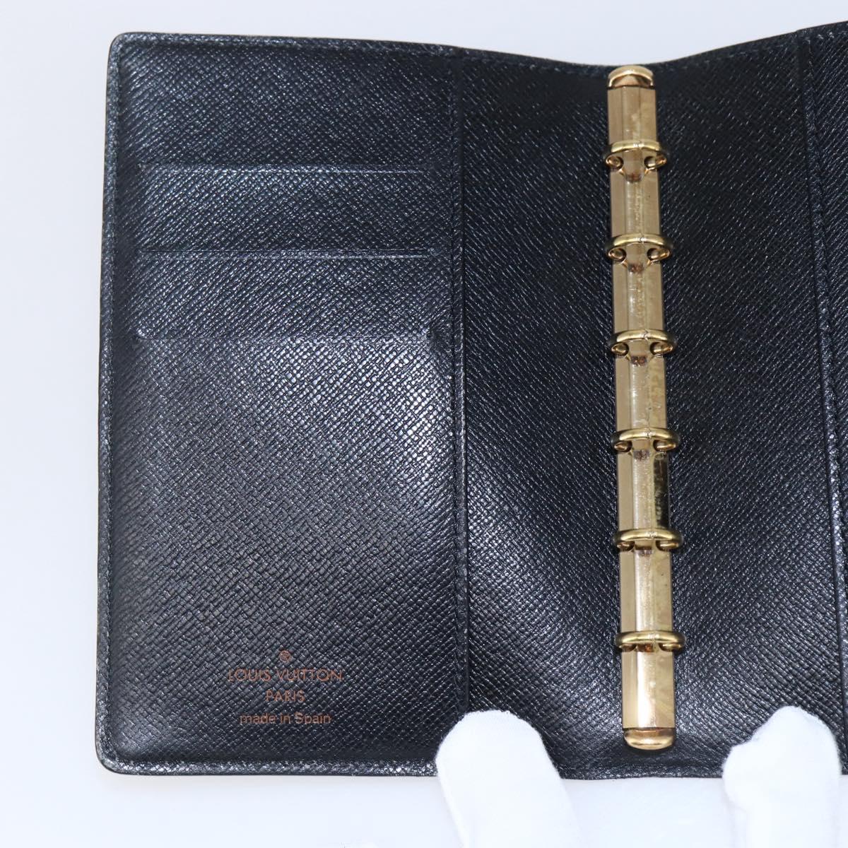 LOUIS VUITTON Epi Agenda PM Day Planner Cover Black R20052 LV Auth 147269