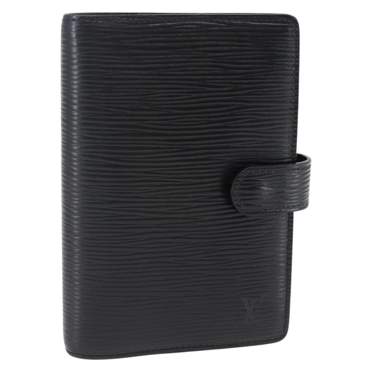 LOUIS VUITTON Epi Agenda PM Day Planner Cover Black R20052 LV Auth 147269