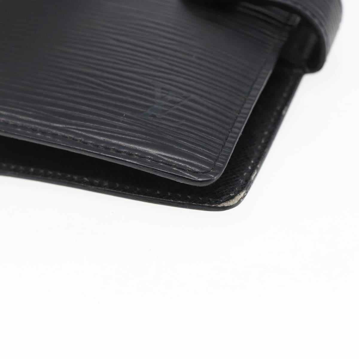 LOUIS VUITTON Epi Agenda PM Day Planner Cover Black R20052 LV Auth 147269
