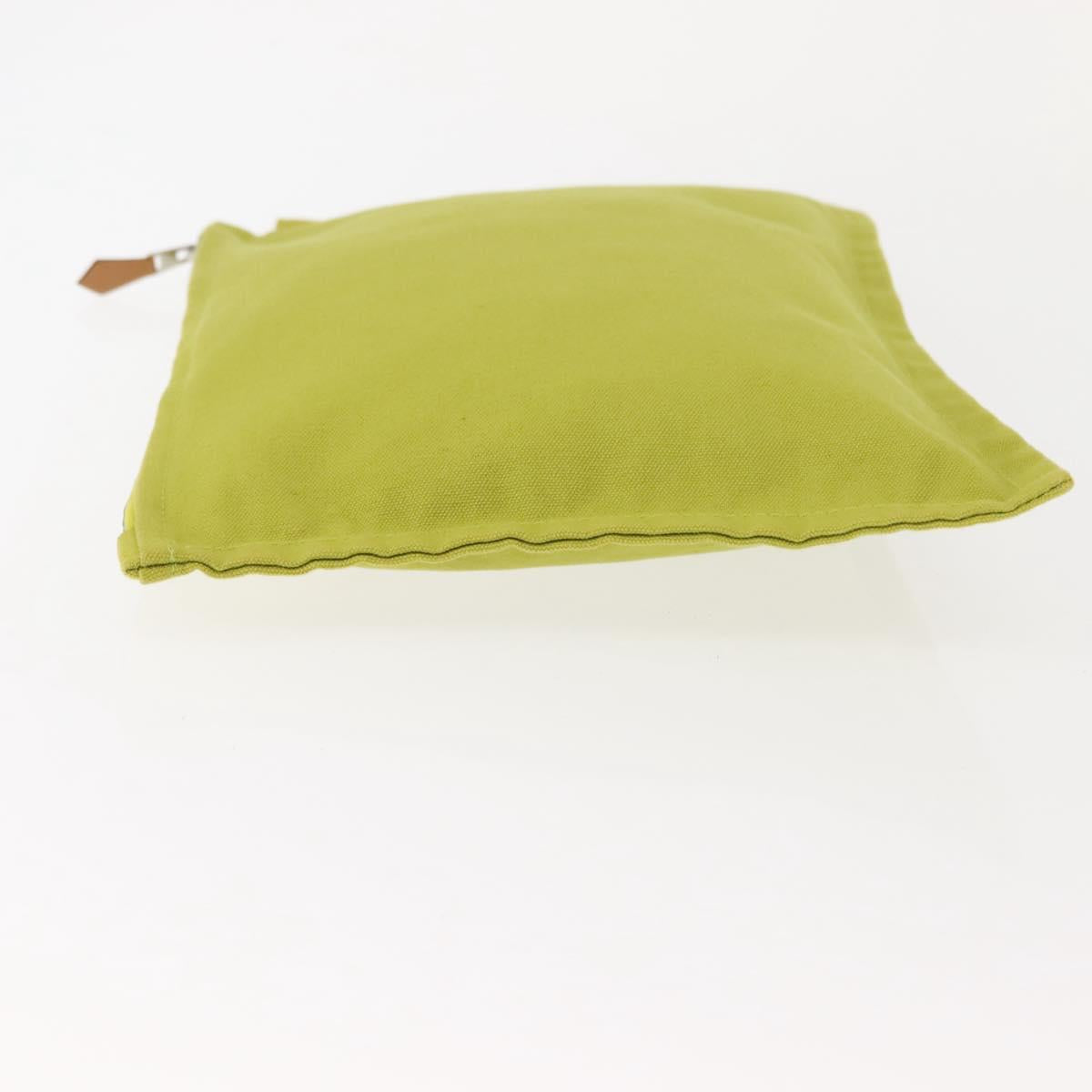 HERMES Bora Bora Pouch Canvas 3 Set Green Silver Auth 147270