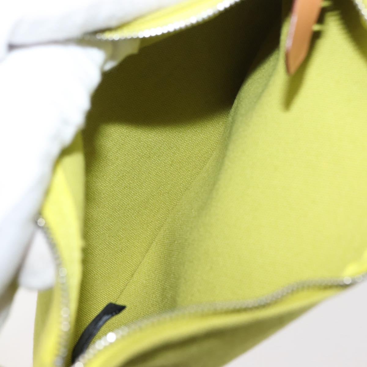 HERMES Bora Bora Pouch Canvas 3 Set Green Silver Auth 147270